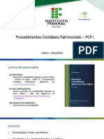 Módulo II - Curso de Gestão Patrimonial - PCP I