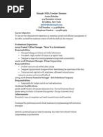 Sample MBA Fresher Resume