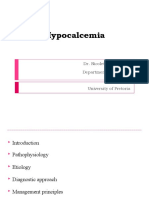 Hypocalcemia: Dr. Nicolette Du Plessis Department Paediatrics