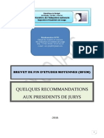 Quelques Recommandations Pour Le Président de Jury BFEM