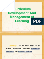 Curriculum Development and Management of Learning