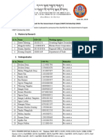 Shortlist For MEXT Scholarship 2020