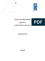 Manuel de Procedures Applicable À L'execution Nationale, Madagascar (Août, 2007)