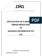 Application of 6-Sigma For Error Reduction-AT Advance Informatics PVT LTD