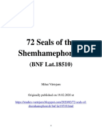 72 Seals of The Shemhamephoresh (BNF Lat.18510) Mihai Vârtejaru