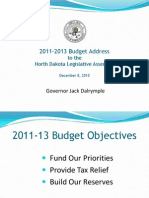 2011-2013 Budget Address: Governor Jack Dalrymple