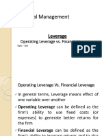 Financial Management - Operating Leverage vs. Financial Leverage - MBA 2019-21 - Sem-II