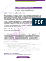 Veto Power Indian Polity Notes PDF