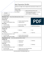 Budget Preparation Checklist