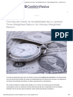 Formas de Medir La Rentabilidad de Tu Cartera - Time-Weighted Return vs. Money-Weighted Return - Gestión Pasiva PDF