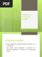 Writing A Position Paper