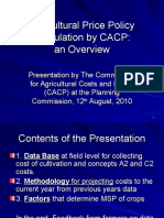 Agricultural Price Policy Formulation by CACP: An Overview