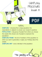 Sampling Procedure - Lesson 15