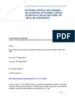 Effect of Instructional Multimedia Methods On Learning Outcomes Among Nursing Students in Selected Topic of Health Assessment