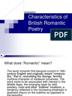 Characteristics of British Romantic Poetry