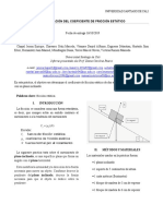 Informe Determinación Del Coeficiente de Fricción Estático