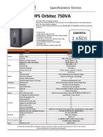 UPS Orbitec 750VA TU-7508-2 Años