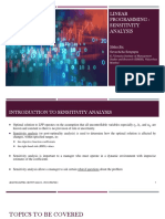 Linear Programming Problem: Sensitivity Analysis