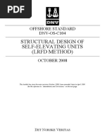 DNV Os C104-Structural Design of Self-Elevating Units (LRFD Method) October 2008 PDF