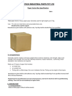 Carton BOX SPECIFICATION