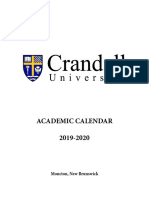 Crandall U Academic Calendar 2019 2020