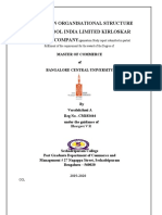 A Study On Organisational Structure at Kirloskar Electric Company Limited