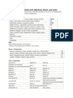 Preposition Combinations With Adjectives