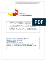 Informe para La Culminación Del Año Social Rural Gissela Olmedo