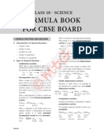 Science Formula Class 10 PDF