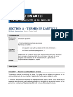 Structure TEF EE Sections A Et B PDF