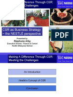 CSR As Business Strategy The NESTLÉ Perspective: Stephane Alby