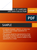 Lesson 2-DESCRIPTION OF SAMPLING AND DATA COLLECTION