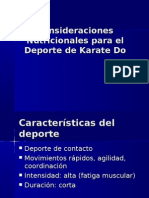 Consideraciones Nutricionales para El Deporte de Karate