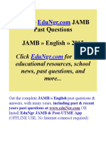 JAMB English Past Questions EduNgr Sample