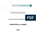 Curso CARPINTERÍA en ALUMINIO PFYCL 2019