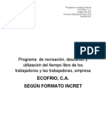 Programa de Recreativo Laboral