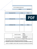 Acta de Constitución Del Proyecto Formato