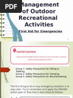 PE Management of Outdoor Activities