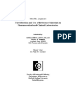 The Selection & Use of Reference Materials in Pharmaceutical and Clinical Laboratories