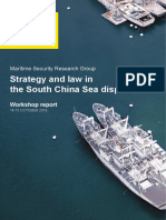 Strategy and Law in The South China Sea Disputes Workshop Report, Maritime Security Research Group, The University of New South Wales, Canberra