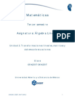 Unidad 2. Transformaciones Lineales, Matrices y Sistemas de Ecuaciones