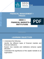 Lecture 3 - Financial Markets and Institutions