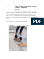 Elaboración y Curado de Probetas de Concreto para El Ensayo de Resistencia A La Compresión