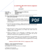 Course Code: MS-01 Course Title: Management Functions and Behaviour Assignment Code: MS-01/SEM-I/2010 Coverage: All Blocks Center You Are Attached With