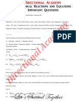 Chemical Reactions and Equations-Important Questions