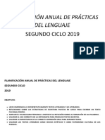 PLANIFICACIÓN ANUAL DE PRÁCTICAS DEL LENGUAJE 2019 2do Ciclo