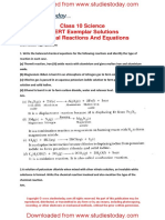 NCERT Exemplar Solutions Class 10 Science Chemical Reactions and Equations