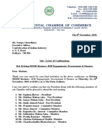 Letter of Confirmation Regarding Driving MSME Business - B2B Engagements, Procurement & Finance For Members