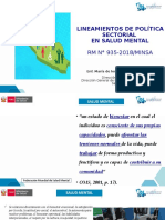 Lineamientos de Política Sectorial en Salud Mental