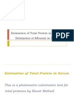 Estimation of Total Protein in Serum &